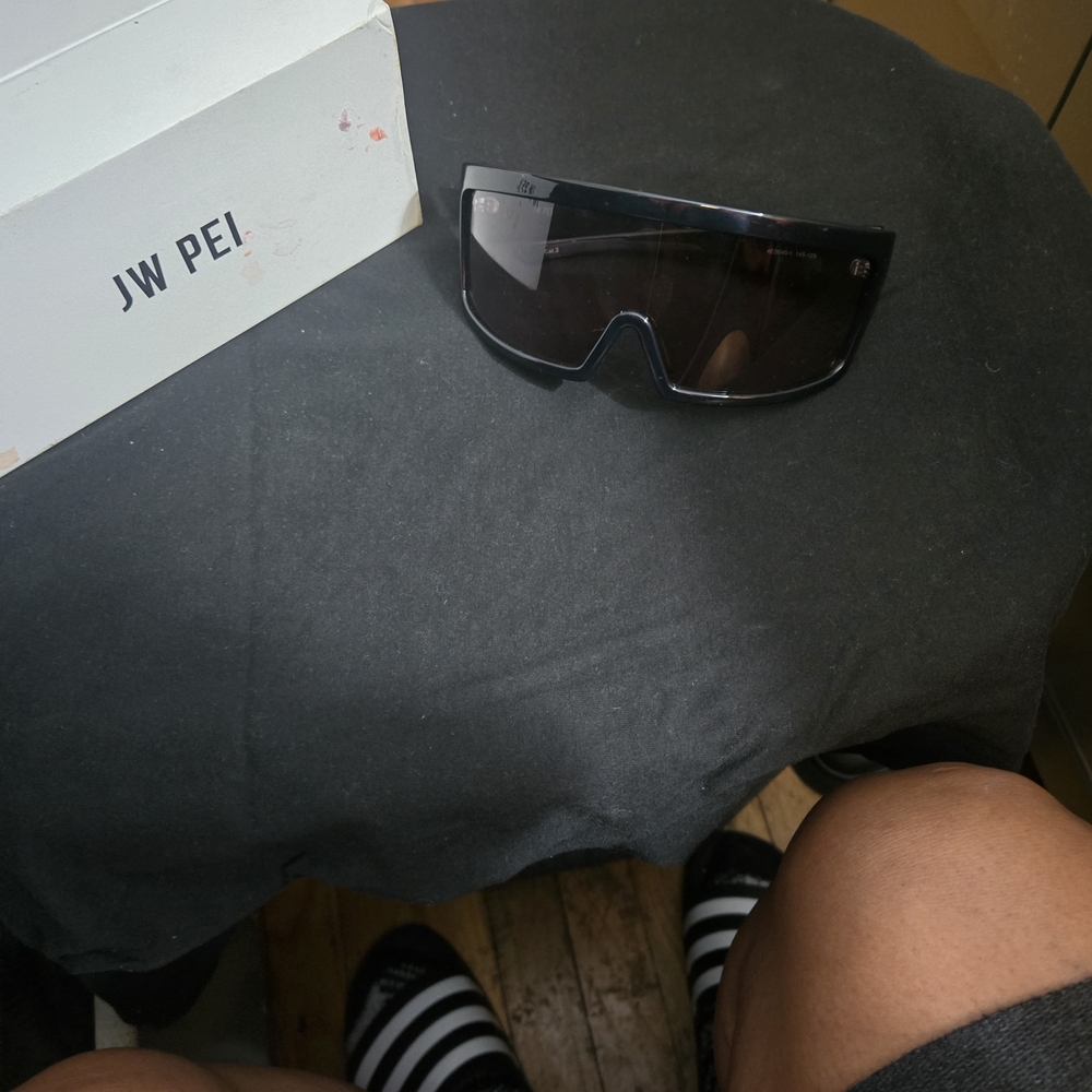 JW PEI Black Sporty Wraparound Sunglasses
